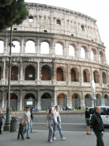 Colosseum - First View when I emerged from Metro Station, Rome