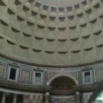 Pantheon dome interior from entryway, Rome