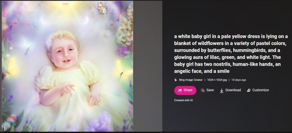 Benjamin Button Baby Generated by Bing Image Generator